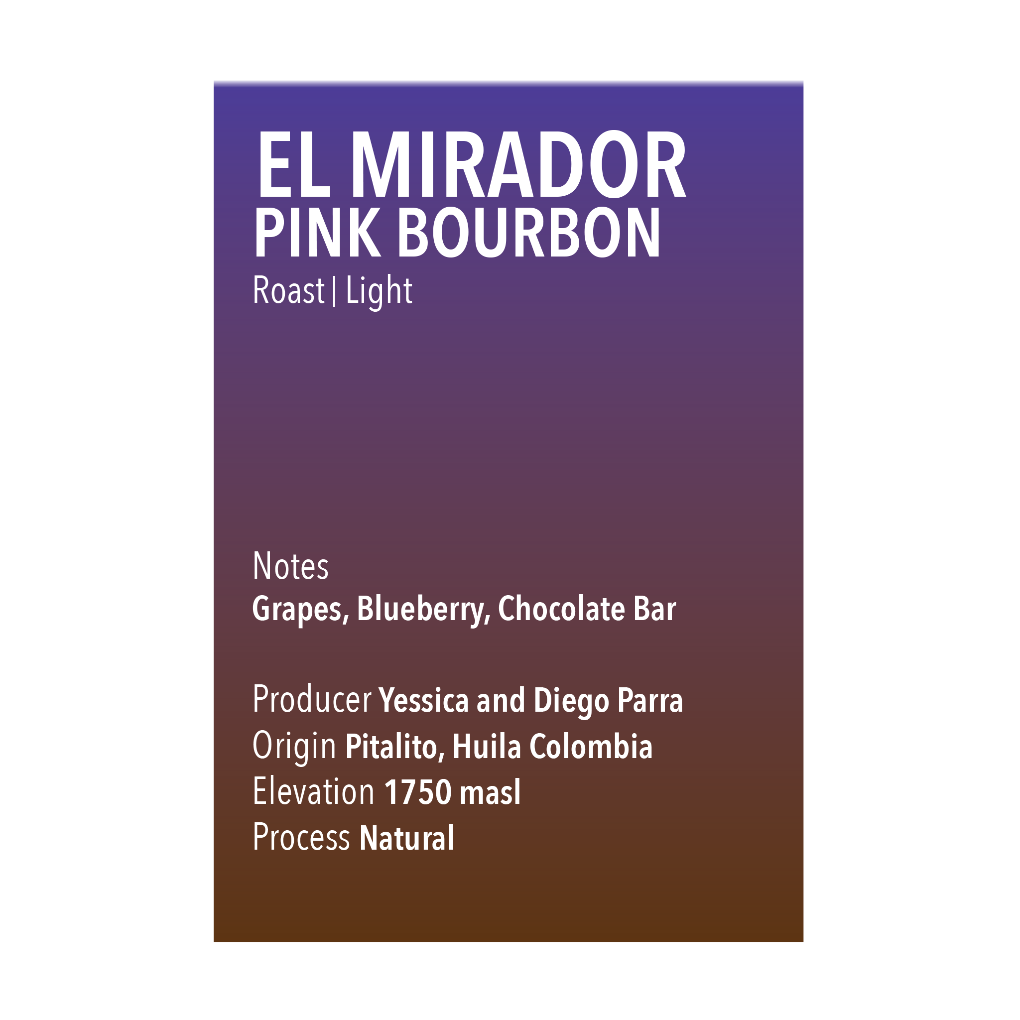 El Mirador Pink Bourbon Natural