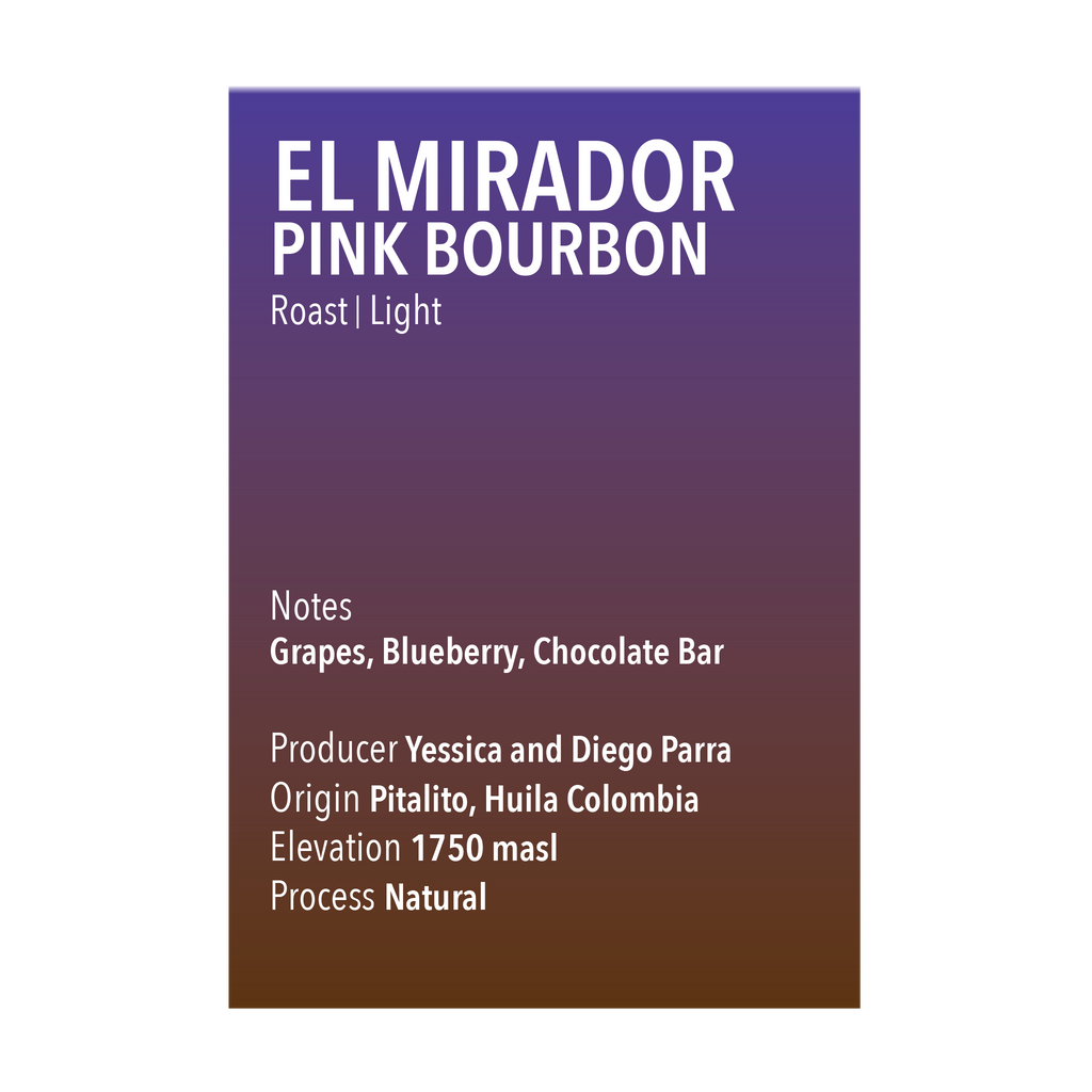 El Mirador Pink Bourbon Natural Vice City Bean