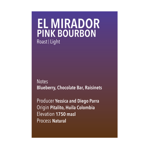 El Mirador Pink Bourbon Natural Vice City Bean