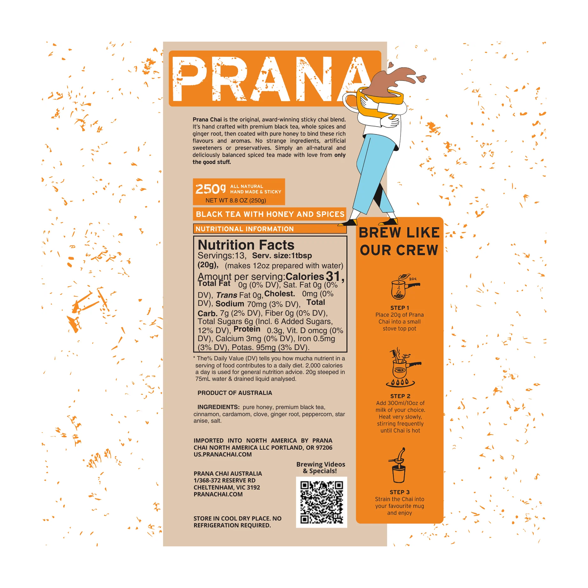 Prana Chai Original Masala Blend 250g Prana Chai