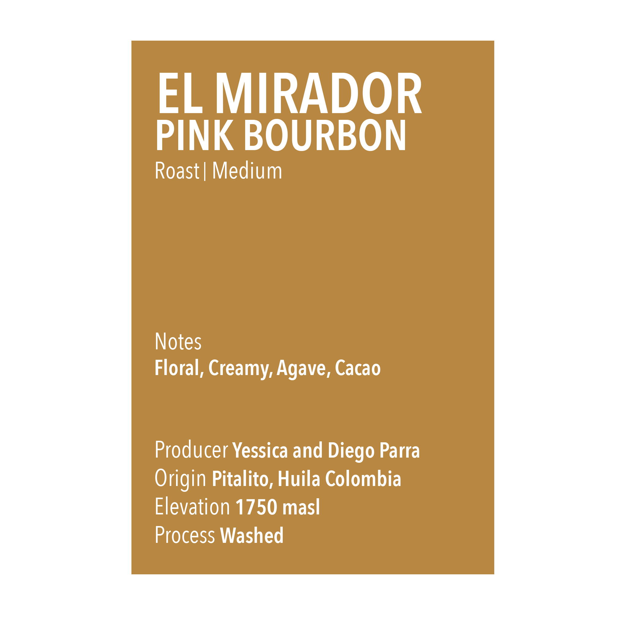El Mirador Pink Bourbon Washed Vice City Bean